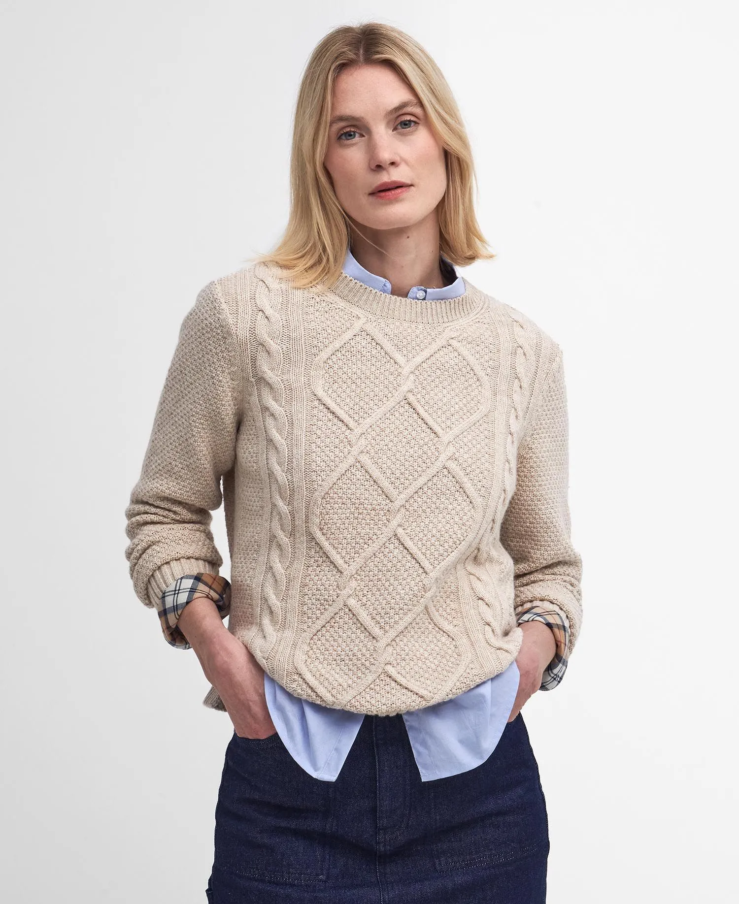 Barbour Burne Crew Sweater - Oatmeal