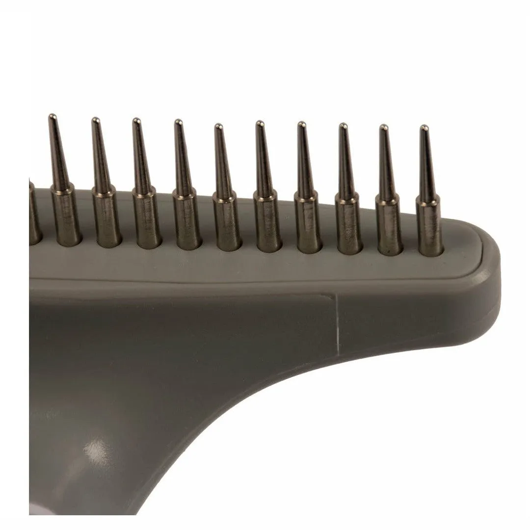 Dematting rake wide toothed 20 pins black/grey