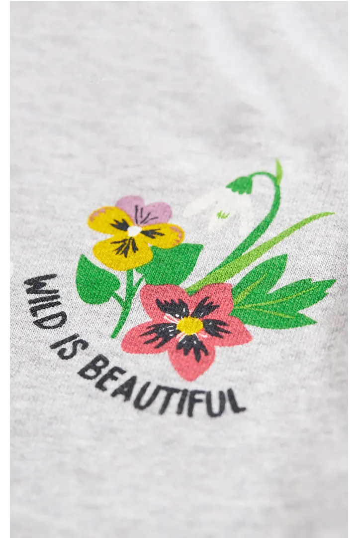 Frugi Switch Lissie Hoodie in Grey Marl/Wild And Wonderful