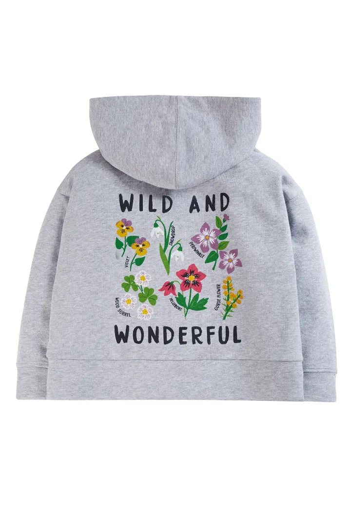 Frugi Switch Lissie Hoodie in Grey Marl/Wild And Wonderful