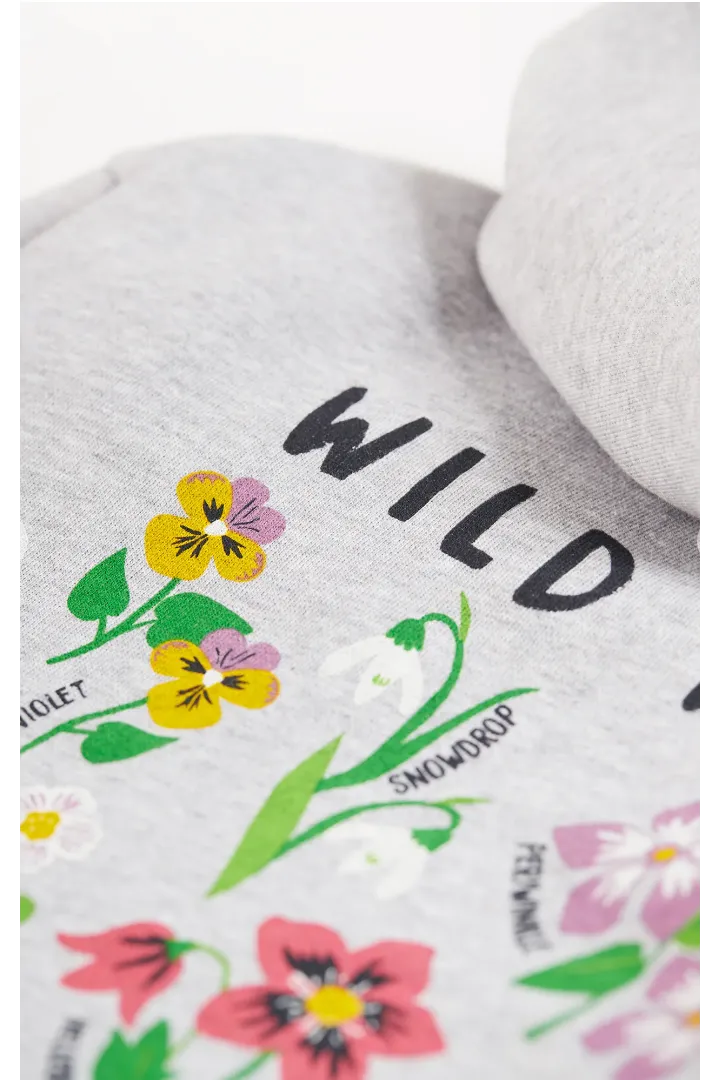 Frugi Switch Lissie Hoodie in Grey Marl/Wild And Wonderful