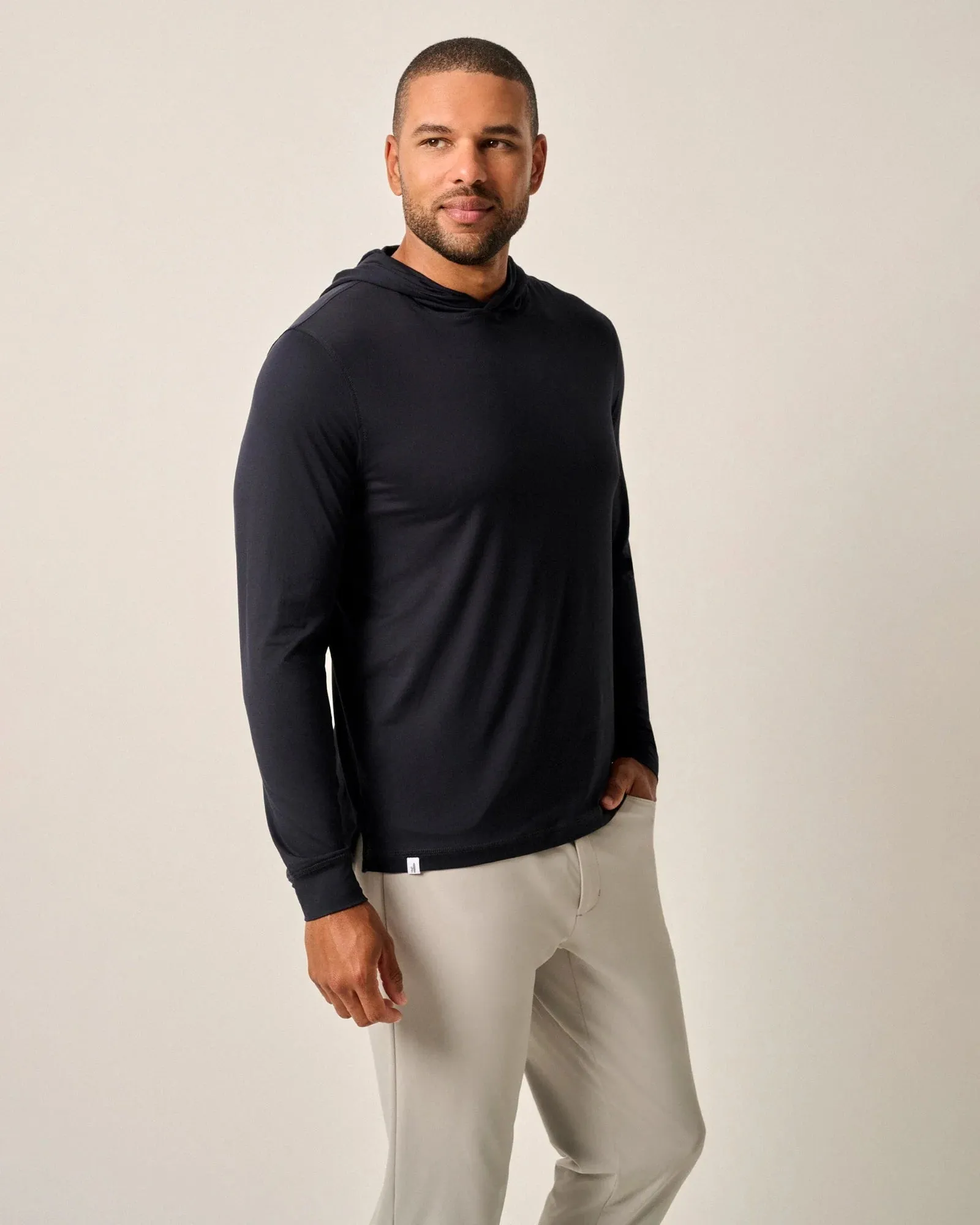 Johnnie-O Talon Hooded Long Sleeve T-Shirt - Black*