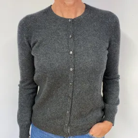 Slate Grey Crew Neck Cashmere Cardigan