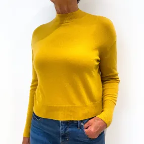 Sunflower Yellow Cashmere Polo Neck Jumper Medium