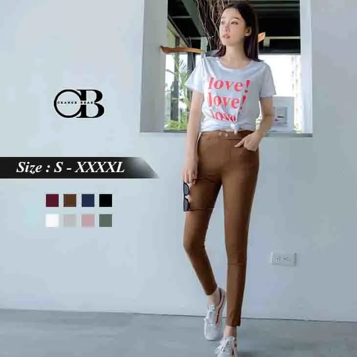 WAIST ELASTIC SKINNY PANTS