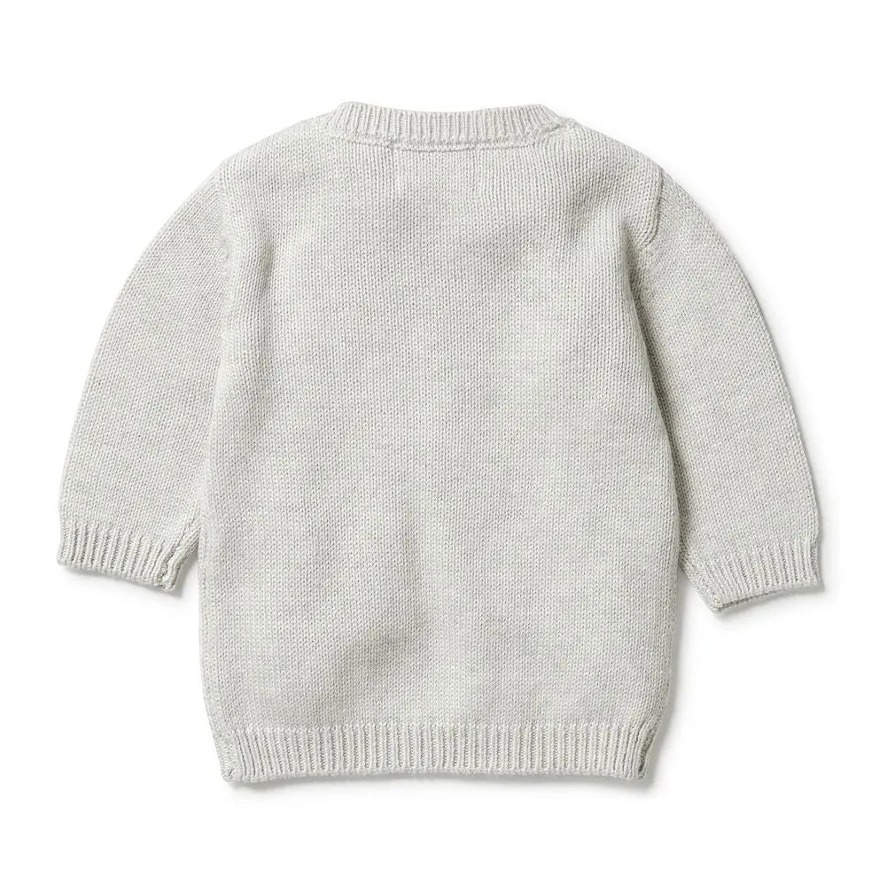 Wilson Frenchy Knitted Mini Cable Jumper - Grey Melange (3-6 Months, 6-8 Kg)